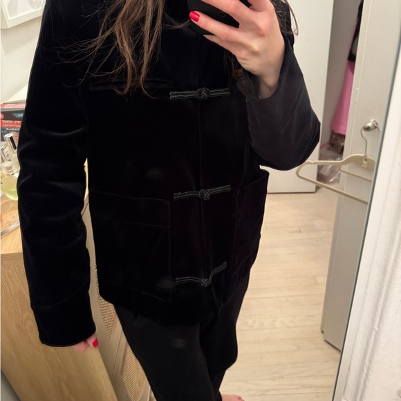 Soeur Black Velvet Jacket with Toggles - Picture 5 of 5